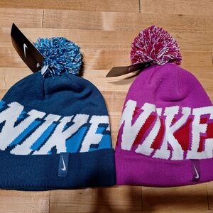 Nike Beanie Set - Blue and Pink